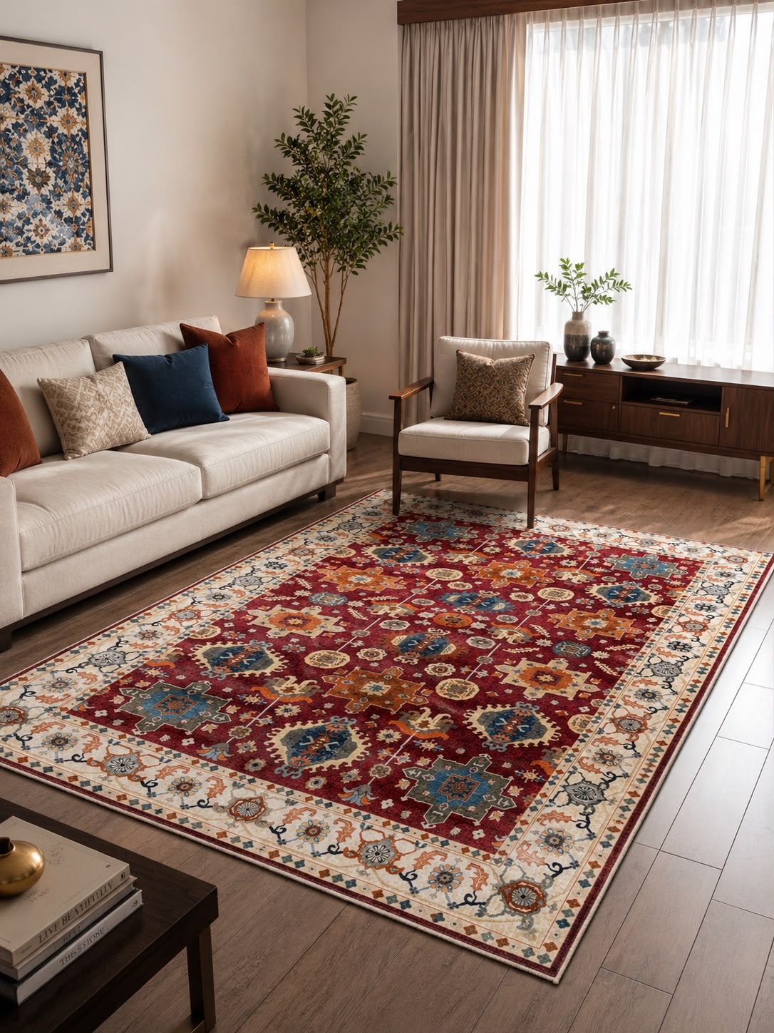 Supersoft Traditional Persian Design Centerpiece (Rug)