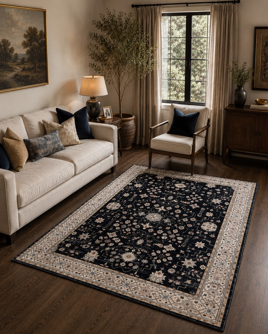 Supersoft Traditional Floral Centerpiece (Rug)