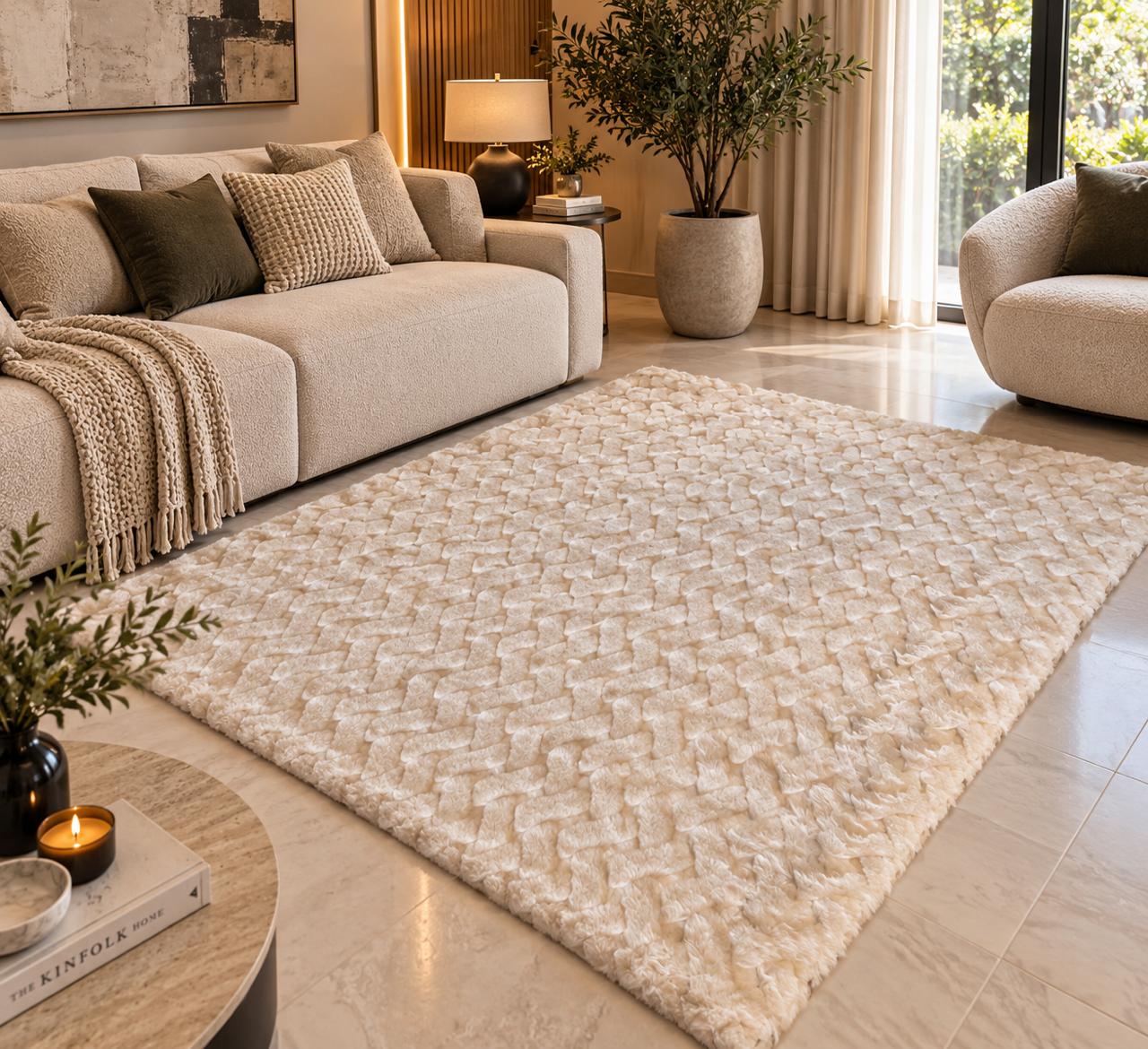 SuperSoft Brick Pattern Fur Centerpiece (Rug)