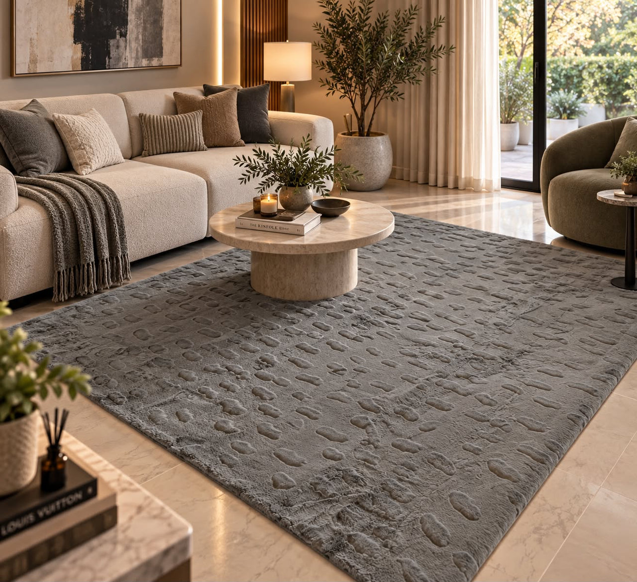 SuperSoft Cloud Stone Fur Centerpiece (Rug)