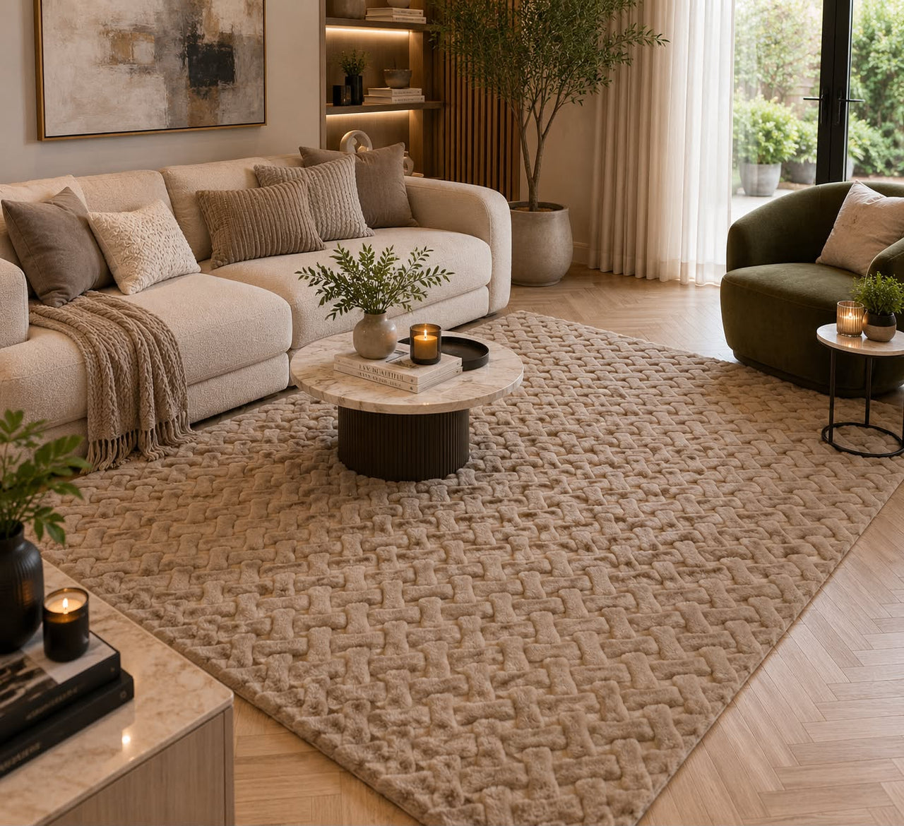 SuperSoft Brick Pattern Fur Centerpiece (Rug)