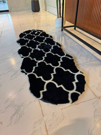 SuperSoft Moroccan Black Imitation Fur Runner Mat