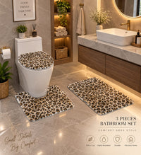 Leopards Skin Bathroom Commode Set (3 PCS)