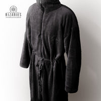 Thumbnail for Soft Coral Fleece Zipper Bathrobe