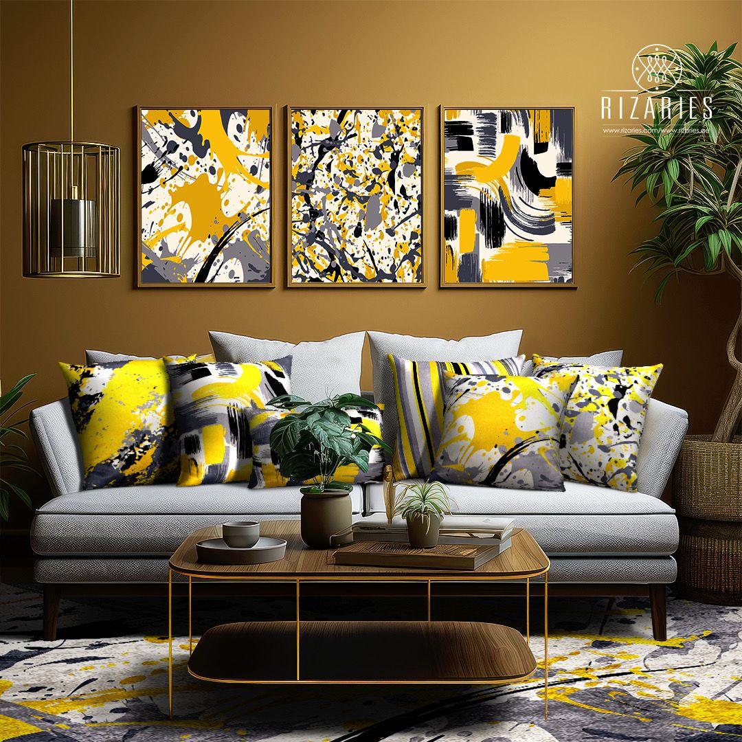 Yellow Grey Pattern Bundle of 10 (READ DESCRIPTION)