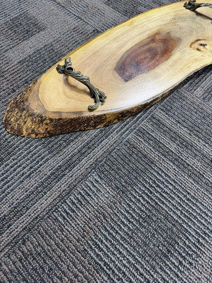 New Shesham long Wooden Platter/Tray with Handles