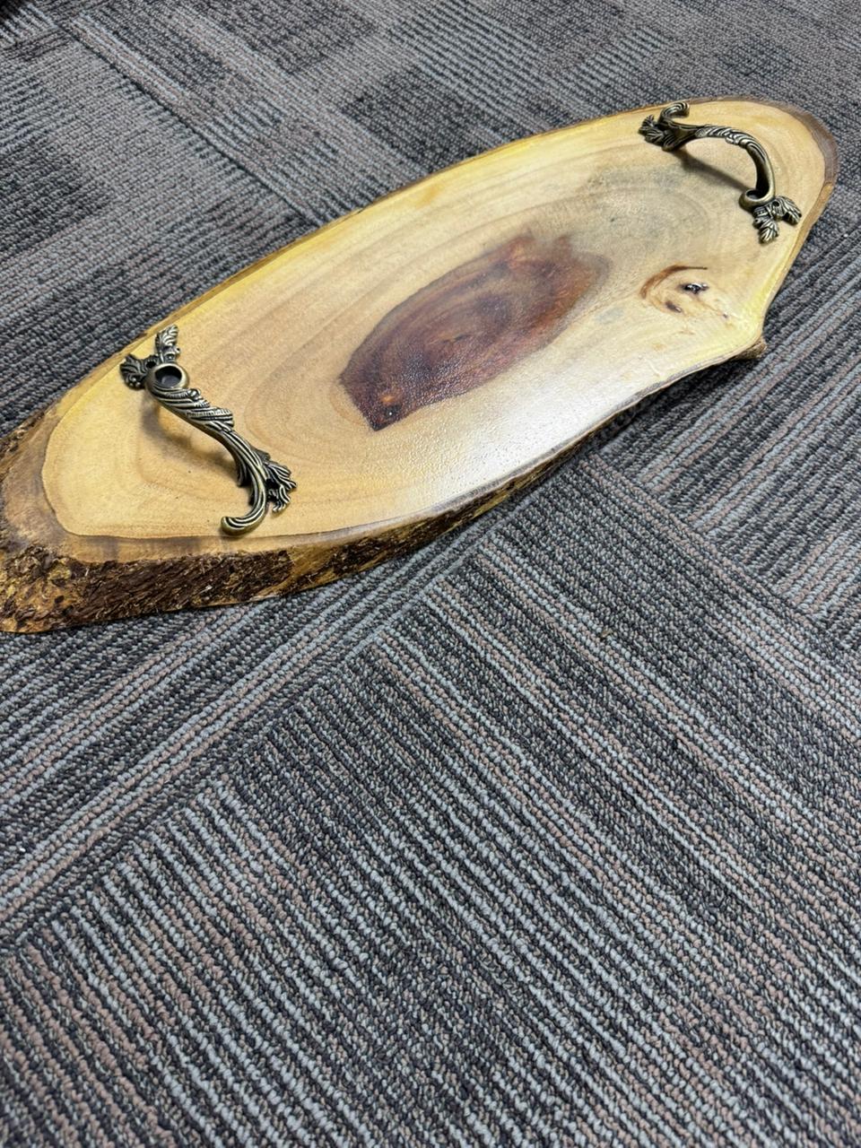 New Shesham long Wooden Platter/Tray with Handles