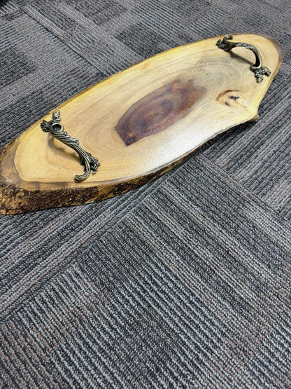 New Shesham long Wooden Platter/Tray with Handles
