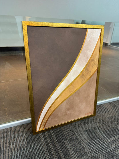 Beige Brown Geo Canvas Painting
