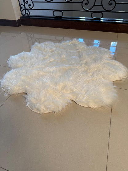 SuperSoft Imitation Faux Rabbit Fur Flower Mat
