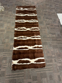 Soft Striped Imitation Fur Runner Skin Mat