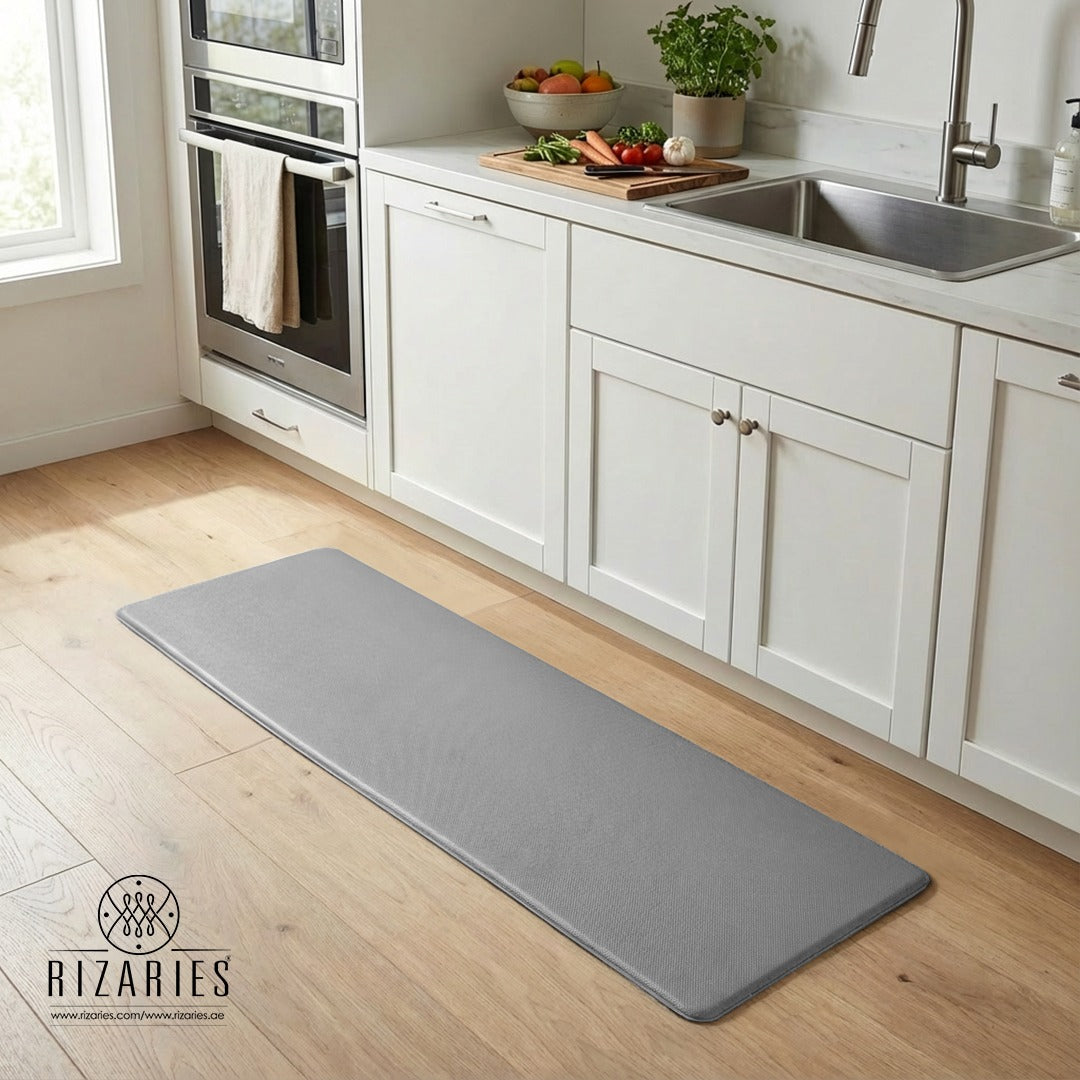 Solid Color Textured Kitchen Mat