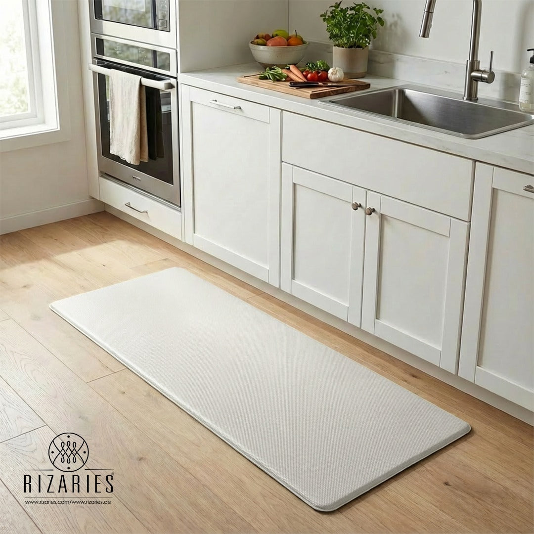 Solid Color Textured Kitchen Mat