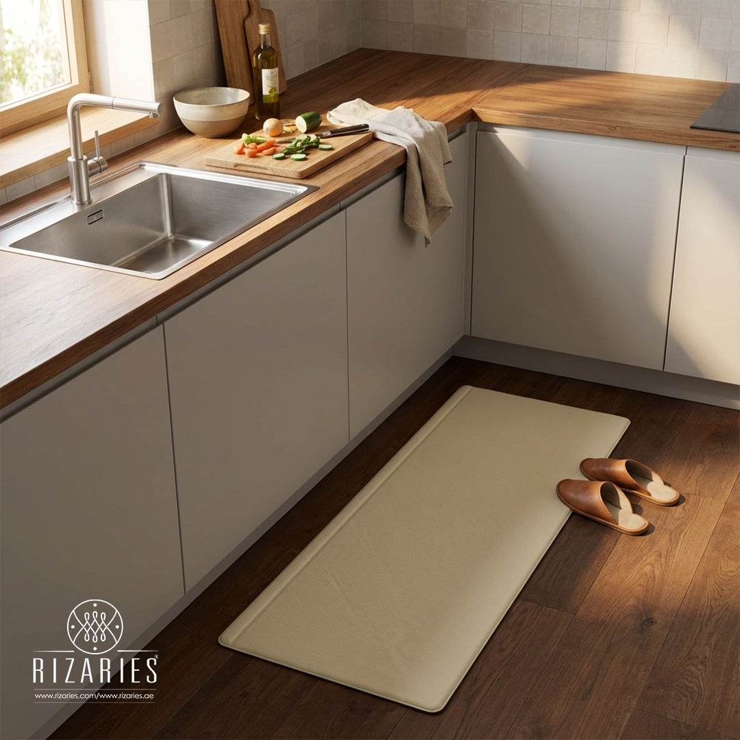 Solid Color Textured Kitchen Mat