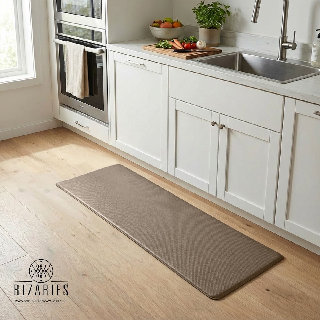 Solid Color Textured Kitchen Mat