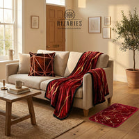 Thumbnail for Burgundy Abstract Cozy Living Set