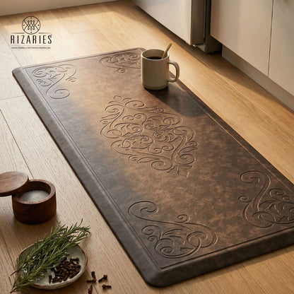 Elegant Embossed Kitchen Mat