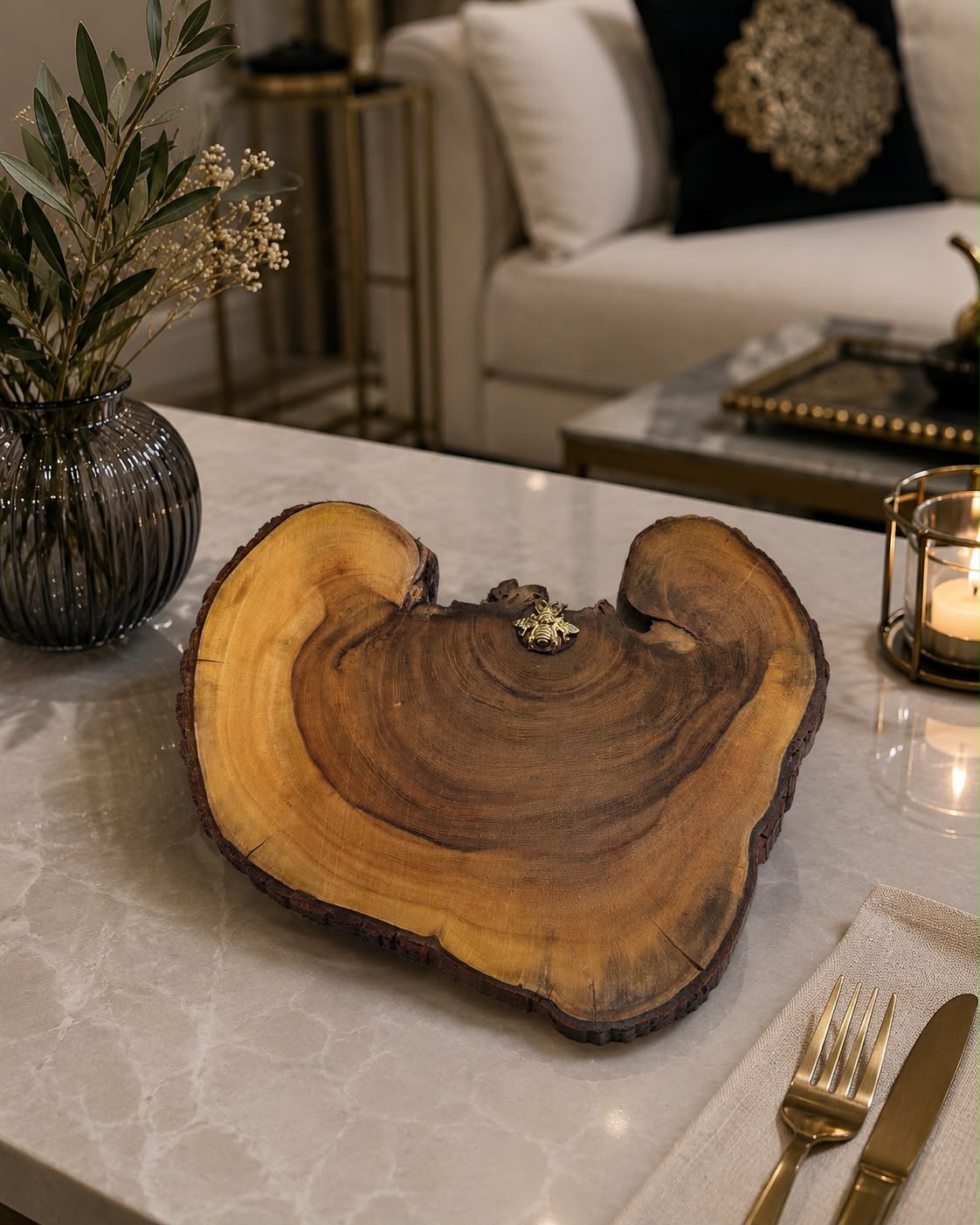 Kikar Heart Shape Wooden Steak Platter