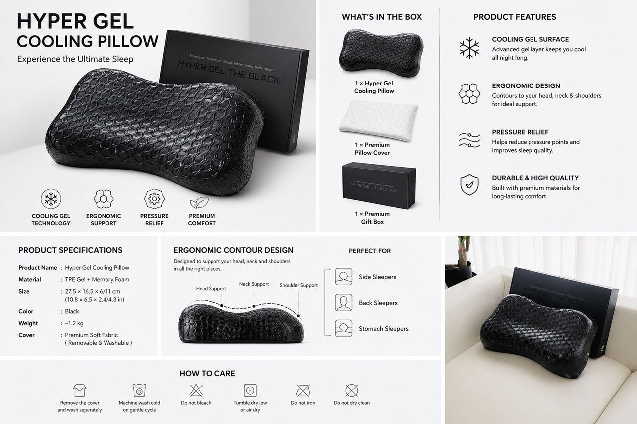 Hyper-Gel Ice Premium Cool Gel Pillow