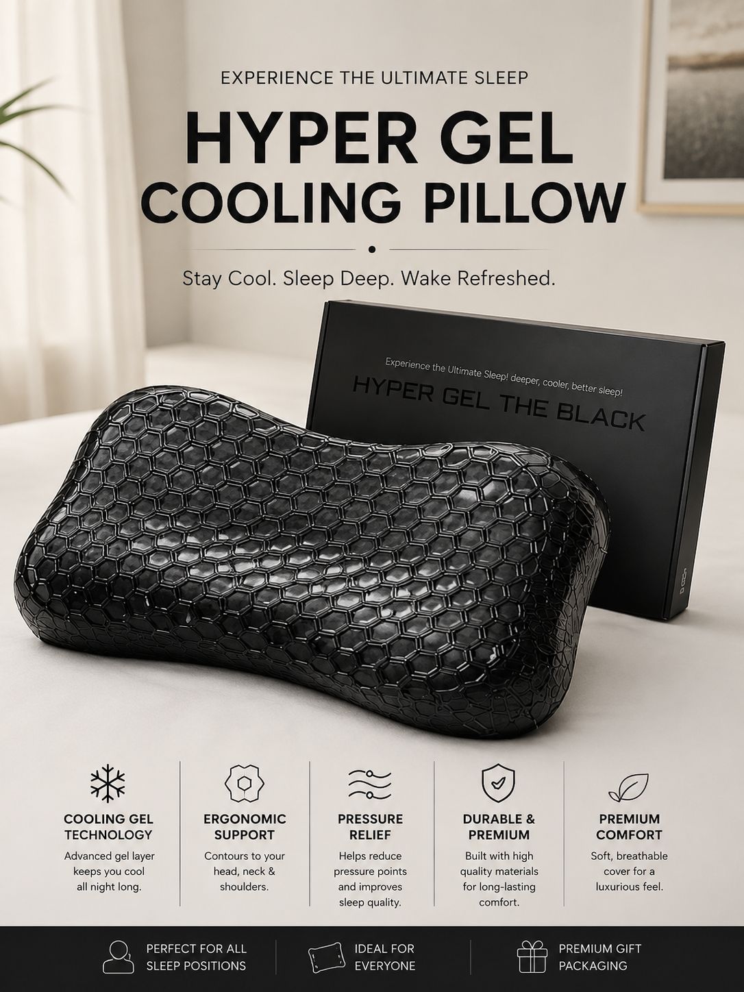 Hyper-Gel Ice Premium Cool Gel Pillow