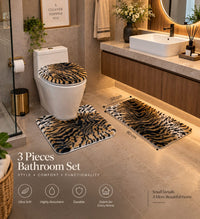 Tiger Print Bathroom Commode Set (3 PCS)