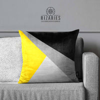 Thumbnail for SuperSoft Grey Black Triangle Throw Cushion