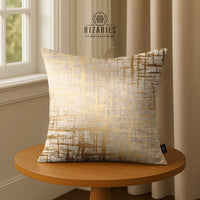 Thumbnail for SuperSoft Beige Lines Throw Pillow