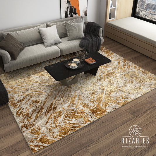 Copper Gold Abstract Pattern Centerpiece (Rug)