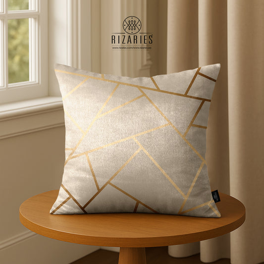 SuperSoft Beige Gold Geometric