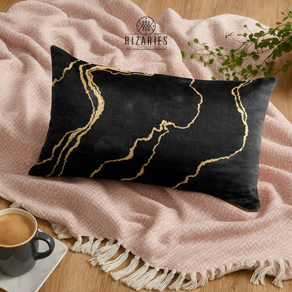 SuperSoft Black Gold Abstract Pattern Rectangle