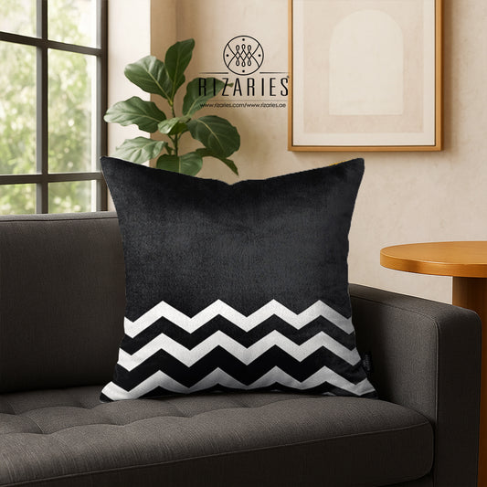 SuperSoft Black & White Chevron with Black
