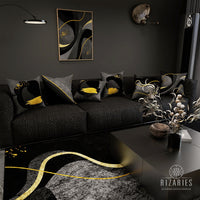 Thumbnail for Grey Wavy Throw Cushions Set of 6