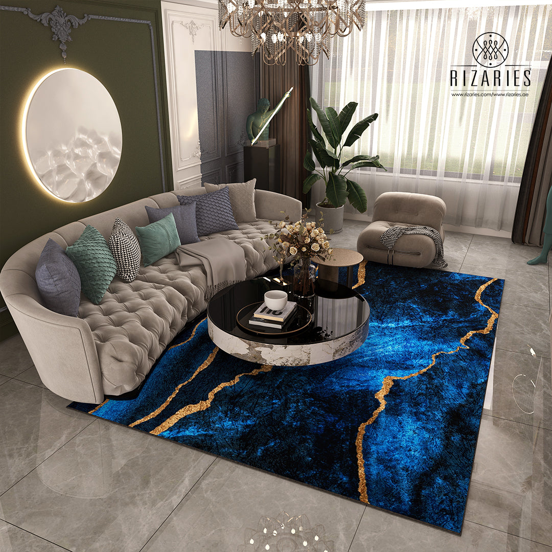 New Blue Gold Centerpiece (Rug)