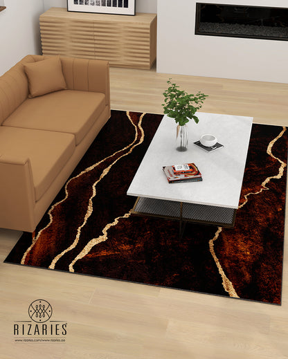 Brown Lava Abstract Centerpiece (Rug)