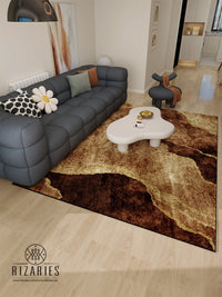 Copper Gold Abstract Centerpiece (Rug)