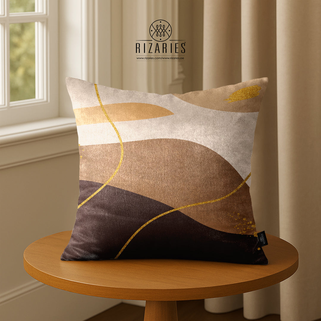 SuperSoft Beige Brown with Gold Lines