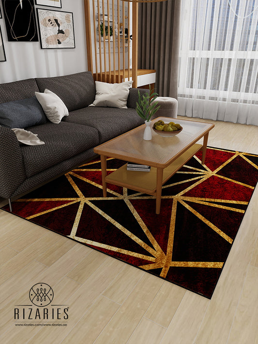 Burgundy Geo Metallic Centerpiece (Rug)