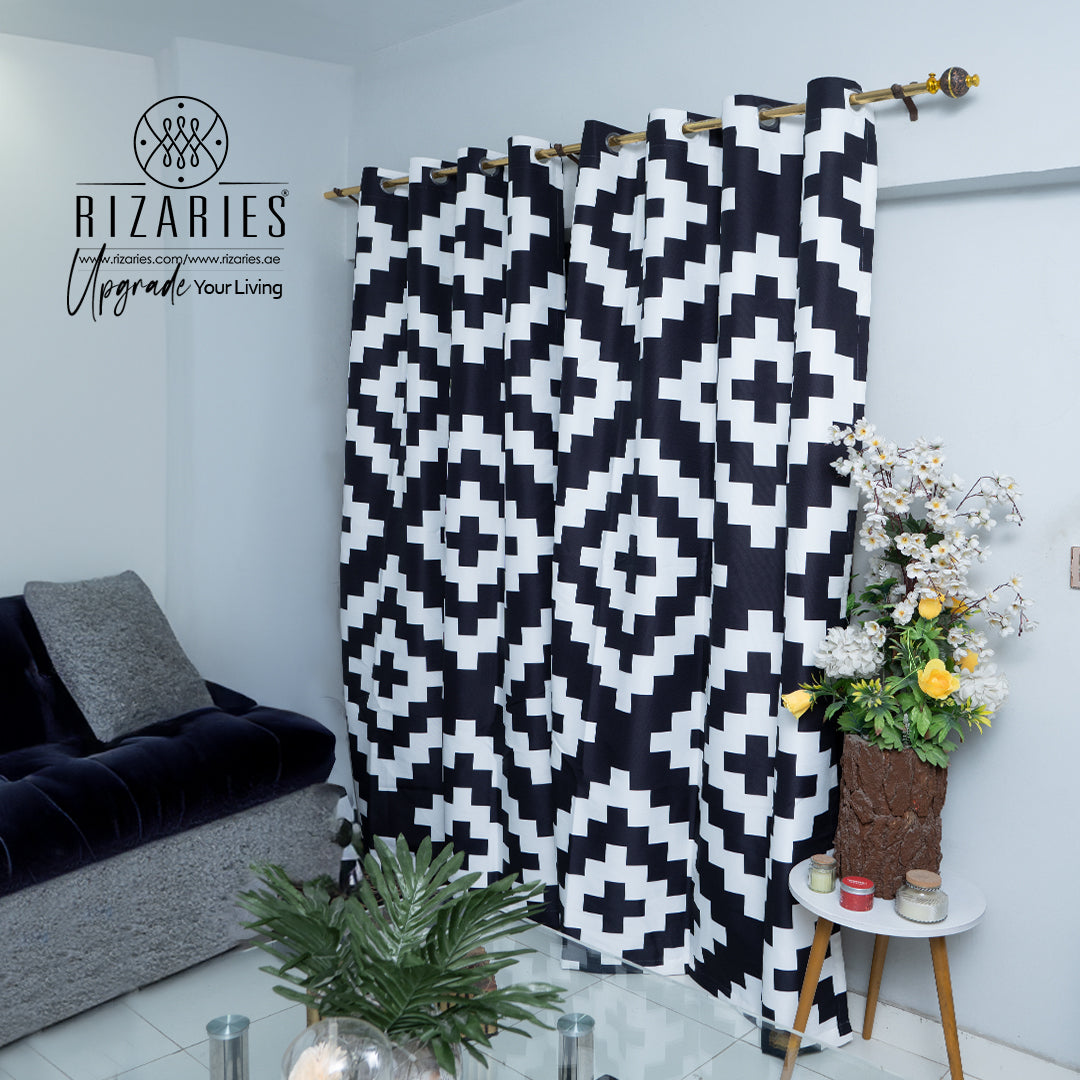 Black & White Geometric Curtains
