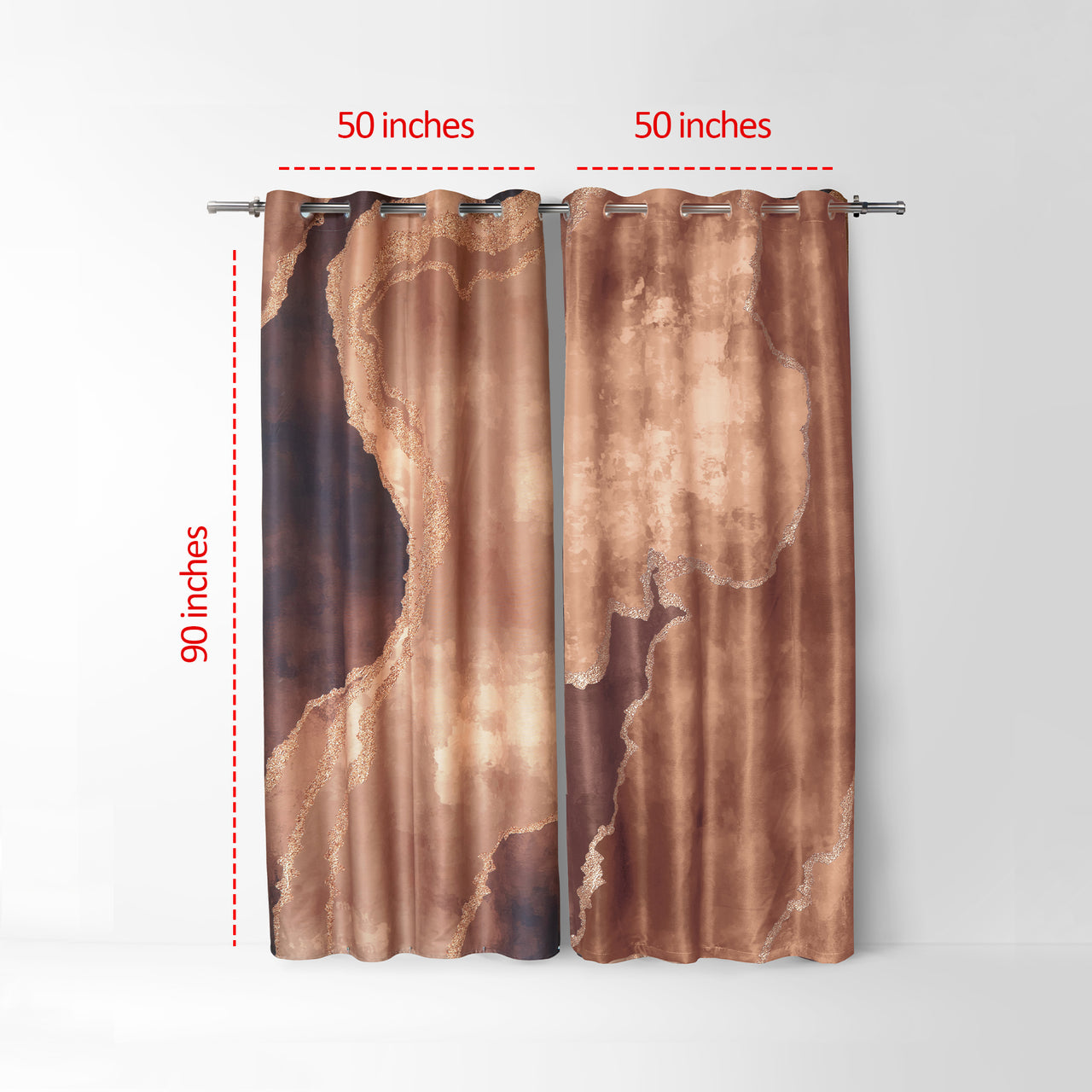 Copper Gold Abstract Curtains