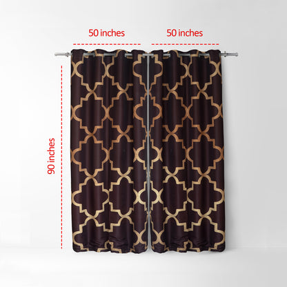 Brown Quatrefoil Curtains