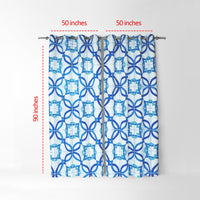 Thumbnail for Navy Tile Pattern Curtains