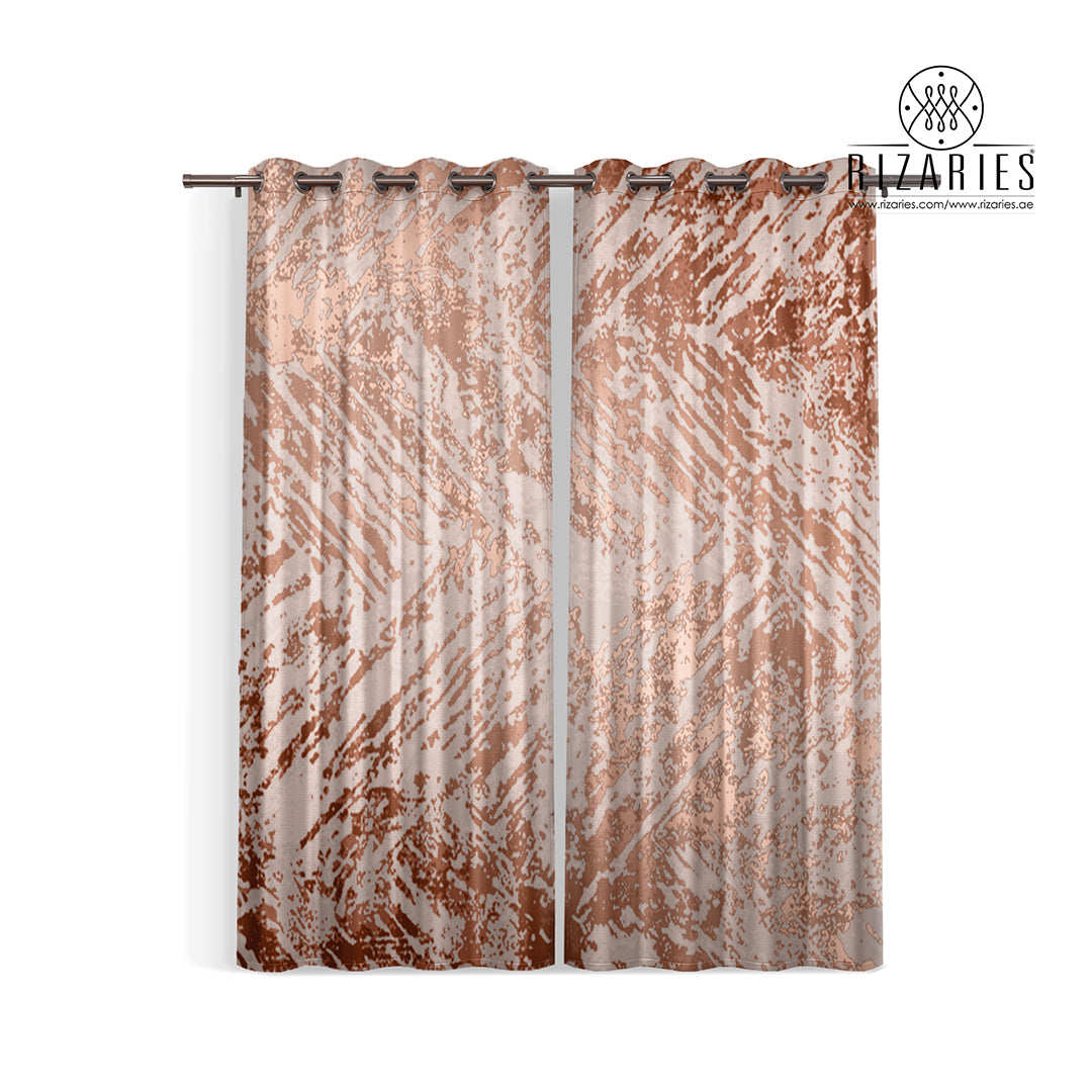 Copper Gold Abstract Pattern Curtains