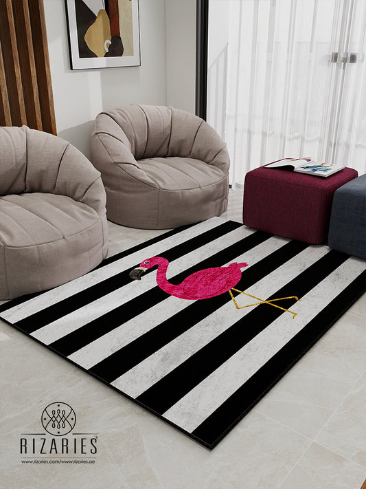 Pink Flamingo Geometric Centerpiece (Rug)