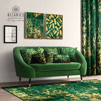 Thumbnail for Green Gold Pattern Throw Pillow Set of 6