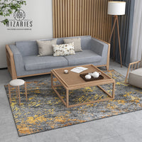 Thumbnail for Grey Gold Abstract Pattern Centerpiece (Rug)