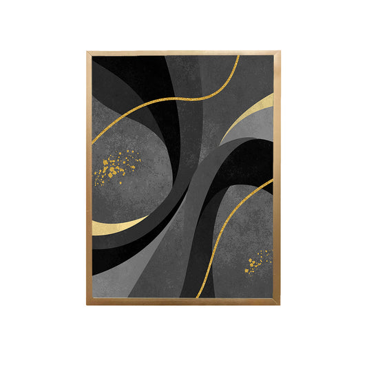 Shades of Grey Abstract Waves Canvas Painting