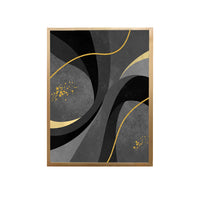 Thumbnail for Shades of Grey Abstract Waves Canvas Painting