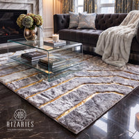 SuperSoft Plain Fur with Gold Centerpiece (Rug)