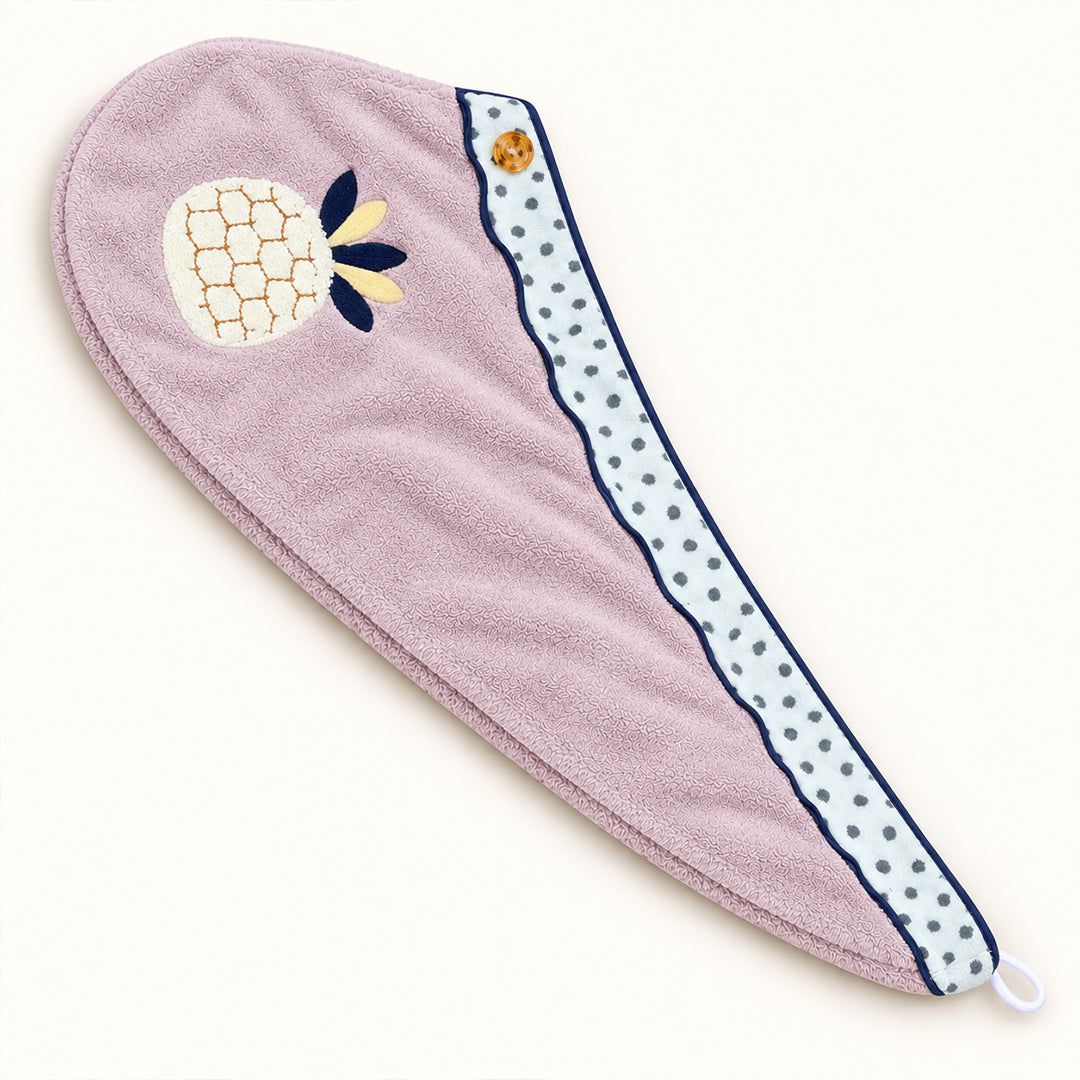 Microfiber Hair Towel Wrap with Button Loop | Quick-Dry Hair Turban