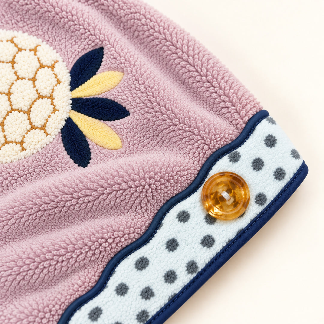 Microfiber Hair Towel Wrap with Button Loop | Quick-Dry Hair Turban